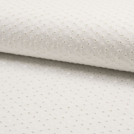 Tissu Broderie Anglaise Triangle Ecru 