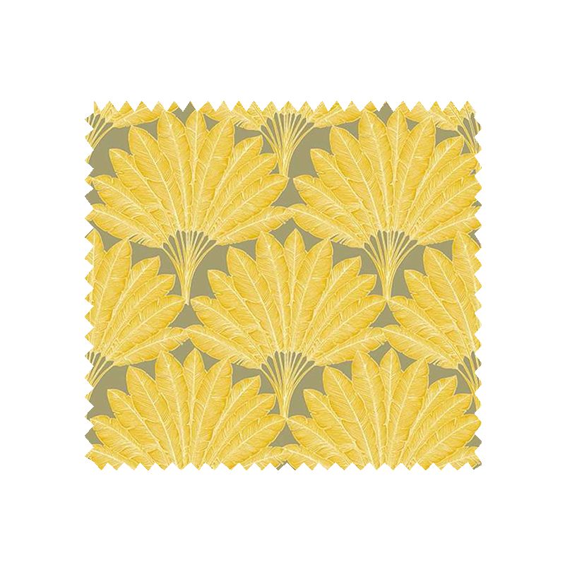 Tissu L'Arbre Voyageur Jaune Fond Gris