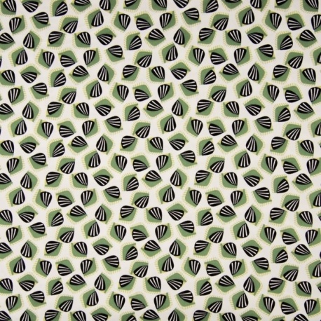 Tissu Coton Nylon Imprimé Feuille Vert 