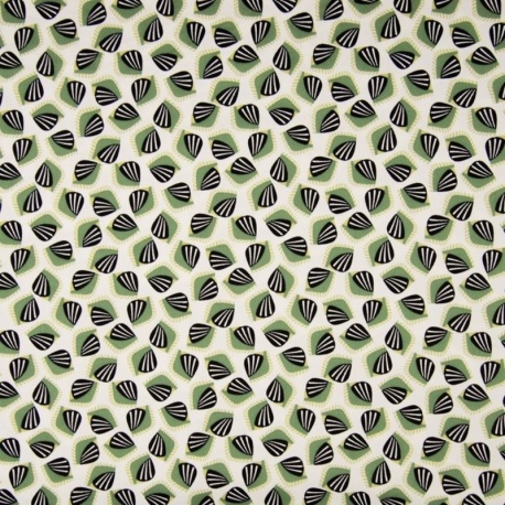 Tissu Coton Nylon Imprimé Feuille Vert 