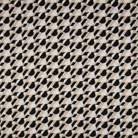 Tissu Viscose Imprimé Cercle Cassé Sable