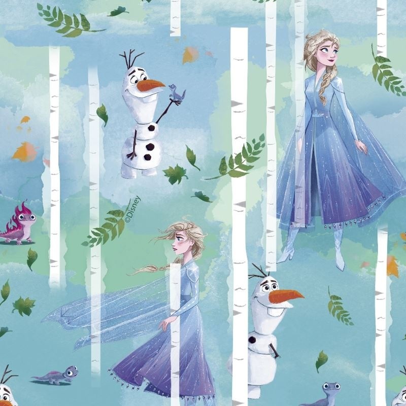 Tissu Licence La Reine Des Neiges Imprimé Bleu
