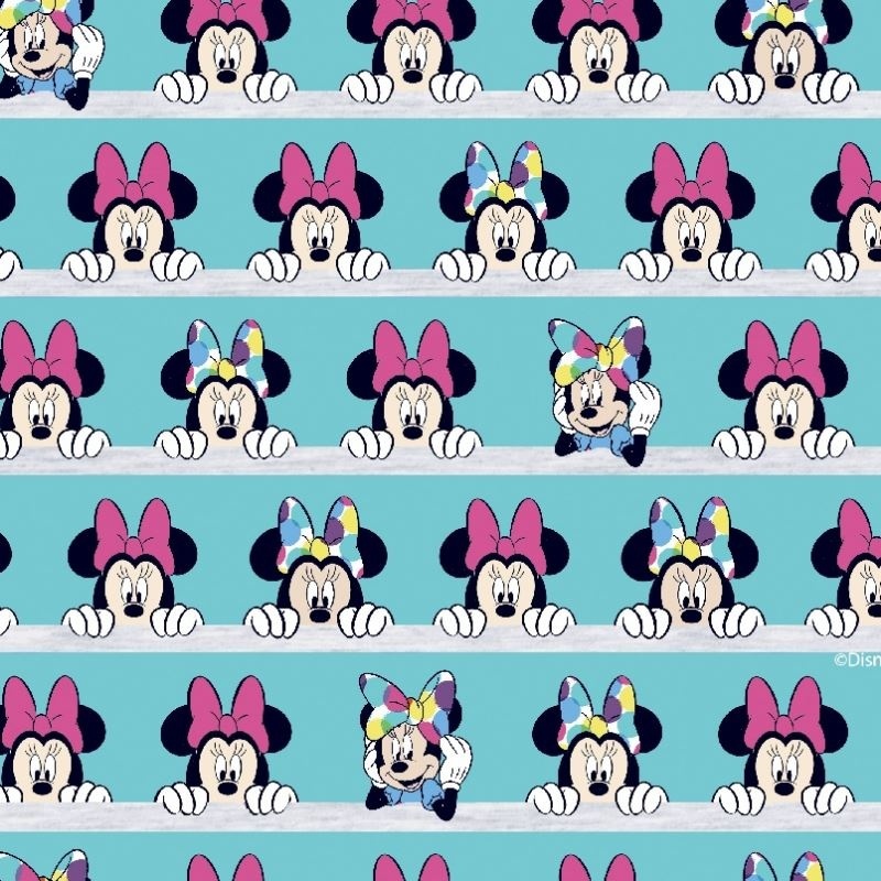 Tissu Licence Minnie Play Imprimé Turquoise 