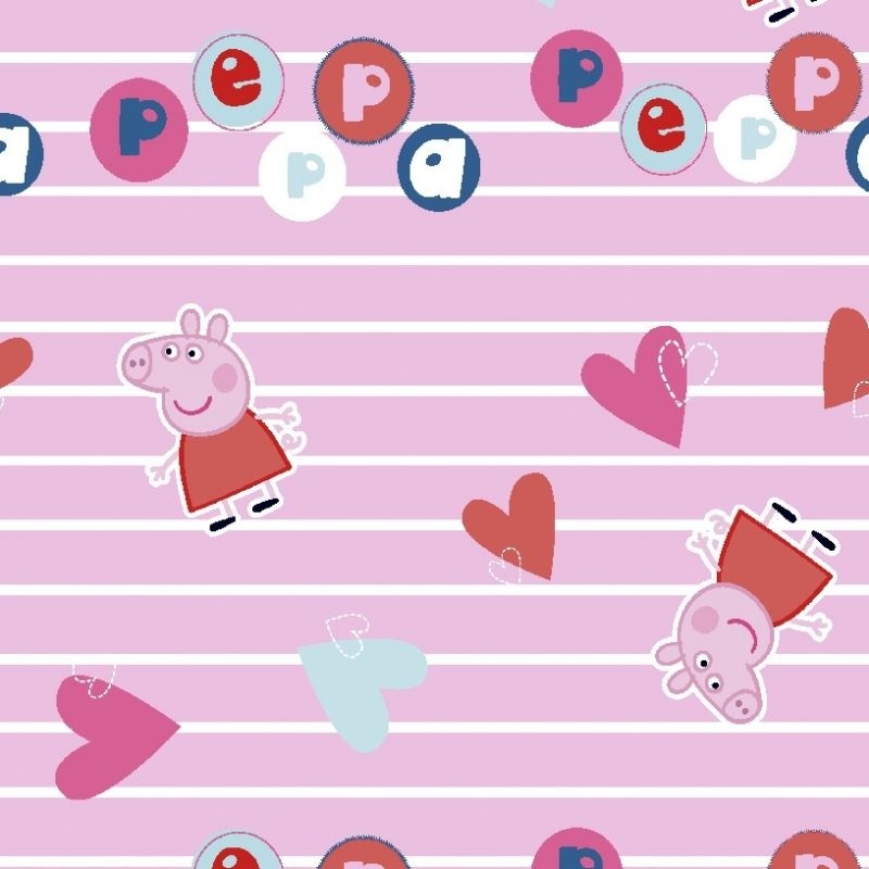 Tissu Licence Peppa Pig Imprimé Rose 