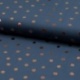 Tissu Viscose Pois Foil Fond Bleu Denim