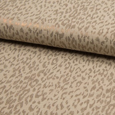 Tissu Toile Coton Lin Imprimé Animal Foil