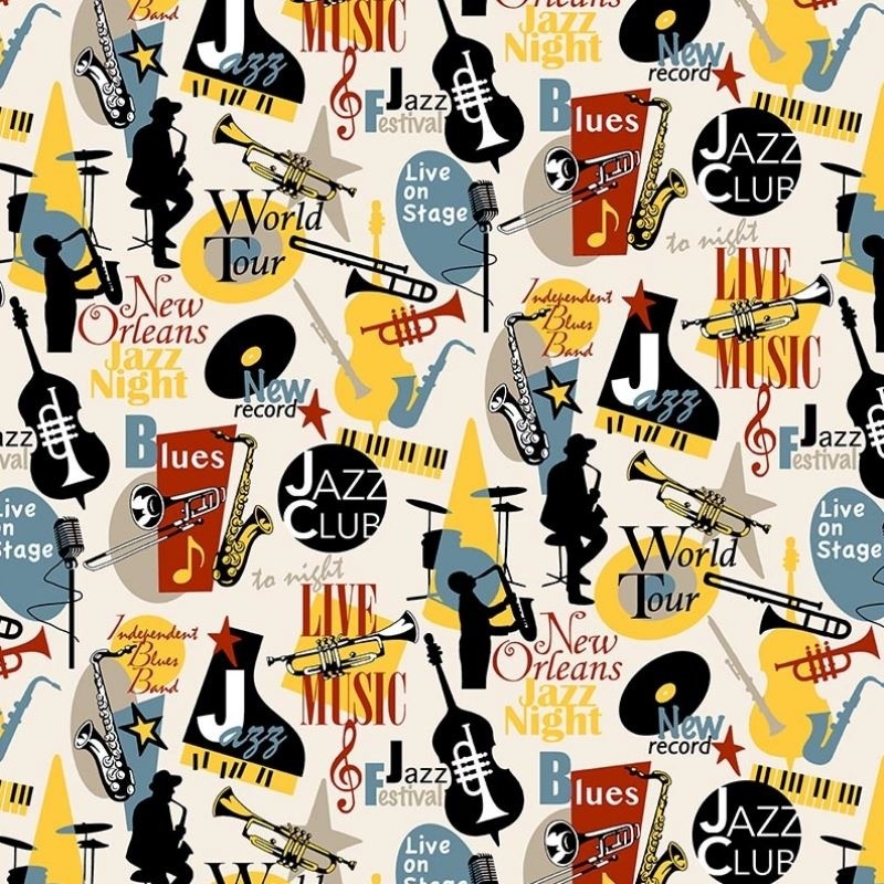 Tissu Cretonne Jazz Multico 