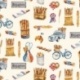Tissu Cretonne Baguette Francaise Ivoire 