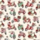 Tissu Cretonne Dolce Vita Ivoire rouge 
