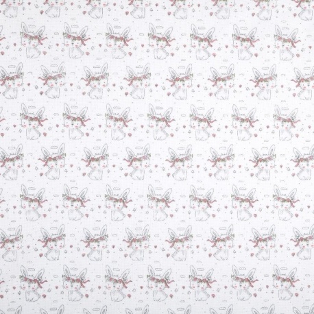 Tissu Imprimé Chic Ecru