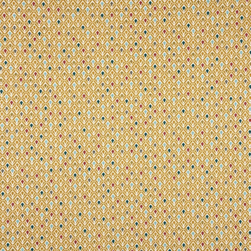 Tissu Imprimé Genevieve Moutarde 