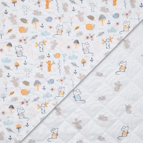 Tissu Matelassé Souricette Naturel 