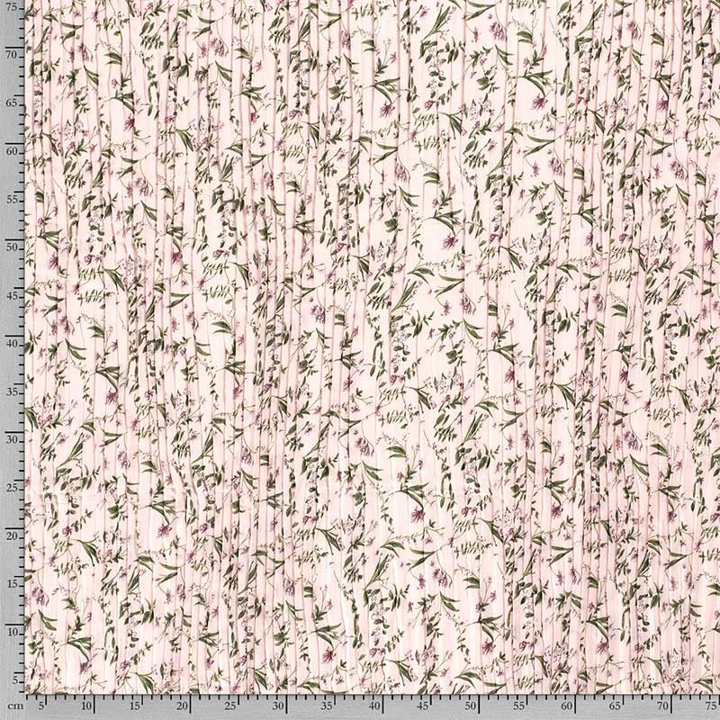 Tissu Voile De Crêpe Polyester Plissé Rose - Haute Couture, 3 M X 115 Cm - Neuf