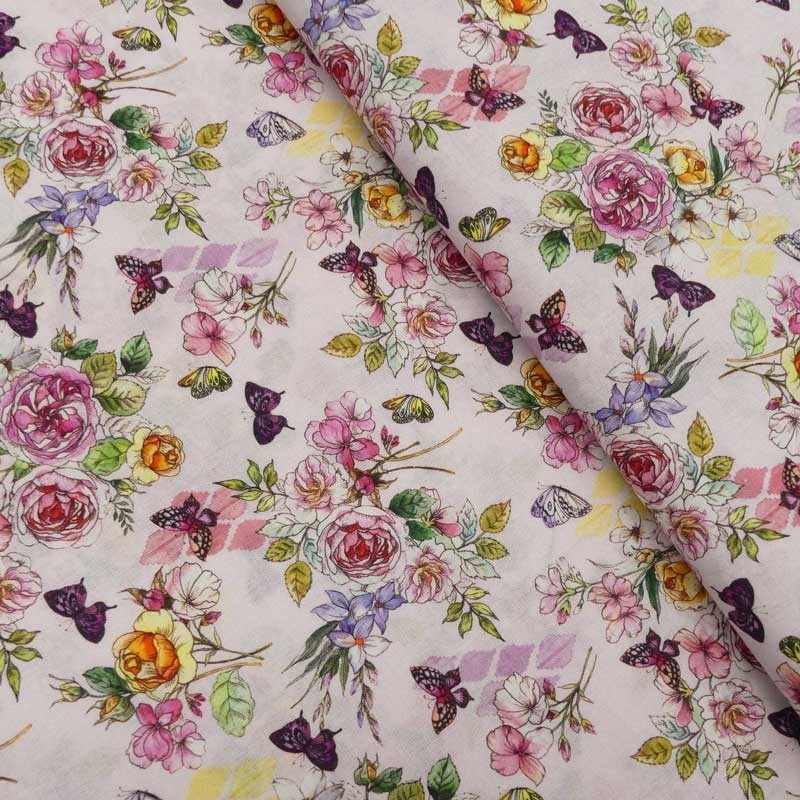 Tissu Coton Imprimé Digital Ituri Rose