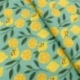 Tissu Cretonne Imprimé Citron Bleu 