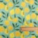 Tissu Cretonne Imprimé Citron Bleu 