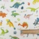 Tissu Bachette Imprime Little Dino Blanc 