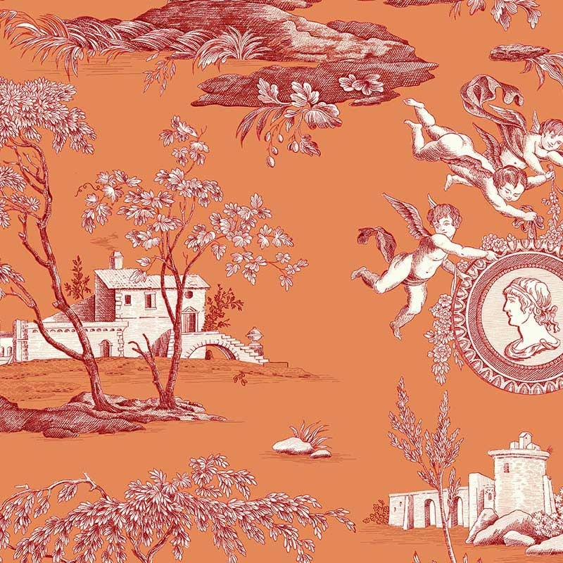 Tissu Percale Diane Terracotta Grande Largeur