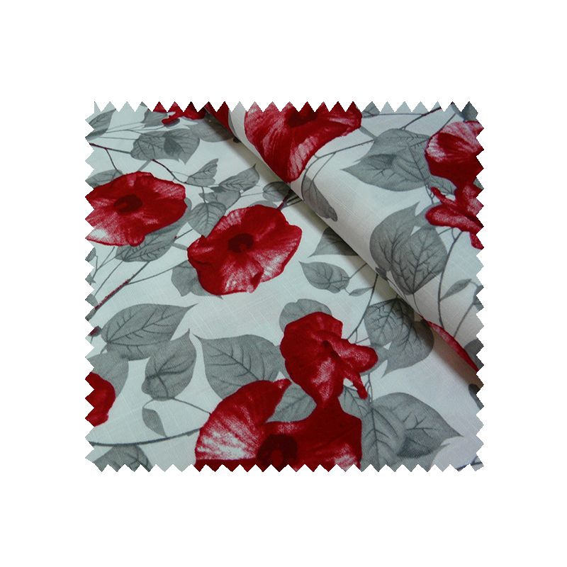 Tissu St Val Fleur Rouge