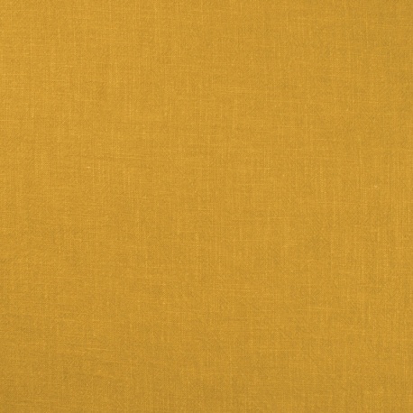 Tissu Lin Lave Uni Ocre 