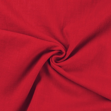 Tissu Lin Lavé Rouge