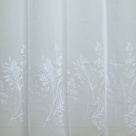Tissu Voilage Etamine Brodée Bellezza Blanc