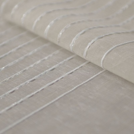 Tissu Voilage Etamine Filetée Kate Ivoire