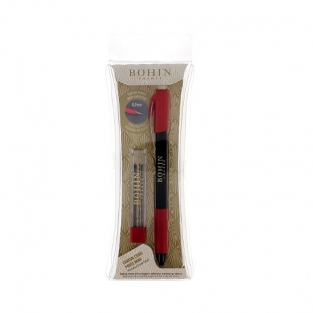 Crayon Craie Noir Porte Mines + 6 Mines Bohin
