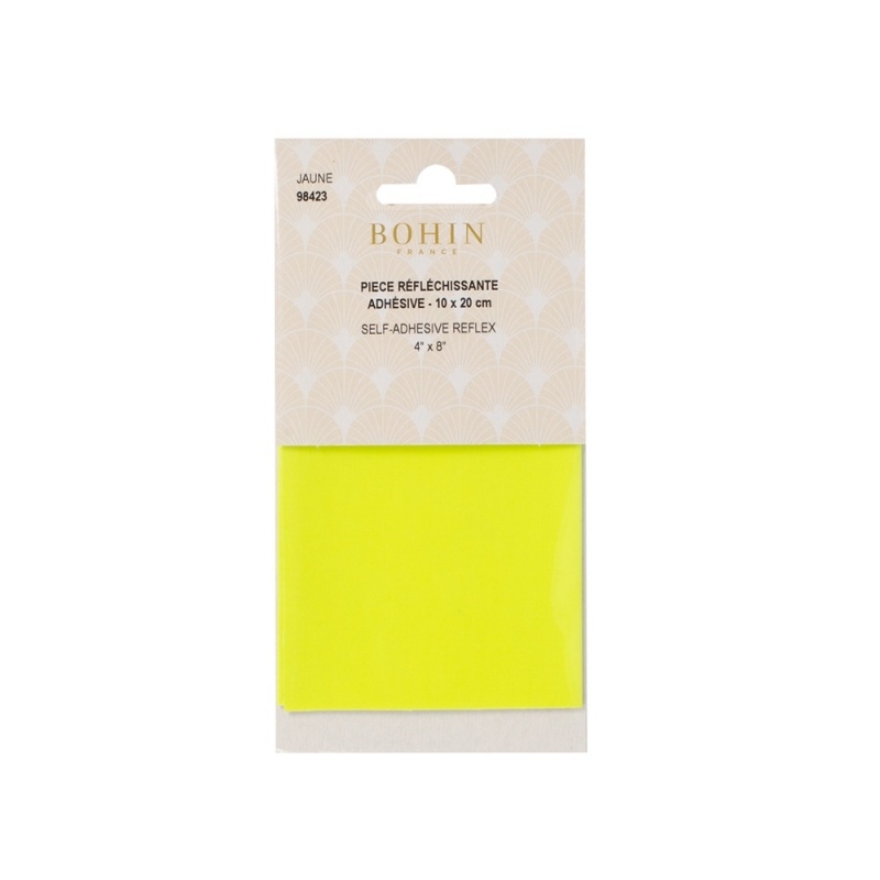 Piece Reflechissante Adhesive Jaune 10x20cm Bohin