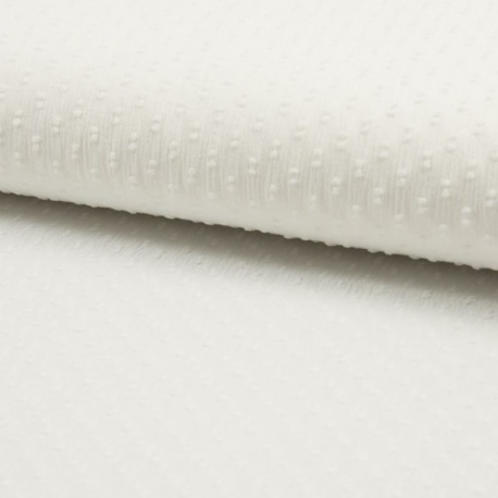 Tissu Voile Gauffre Plumetis Blanc