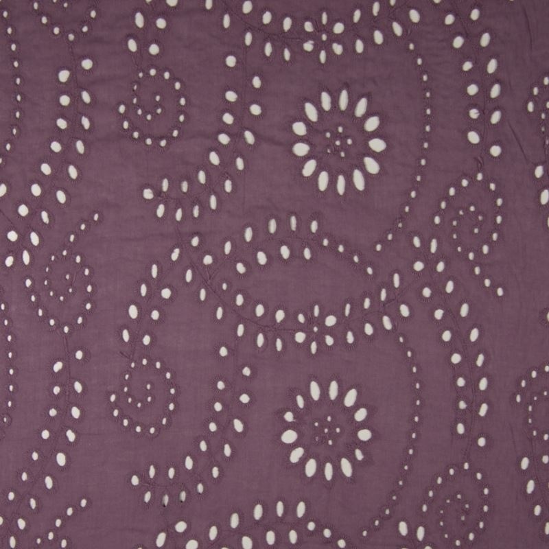 Tissu Broderie Anglaise Mauve