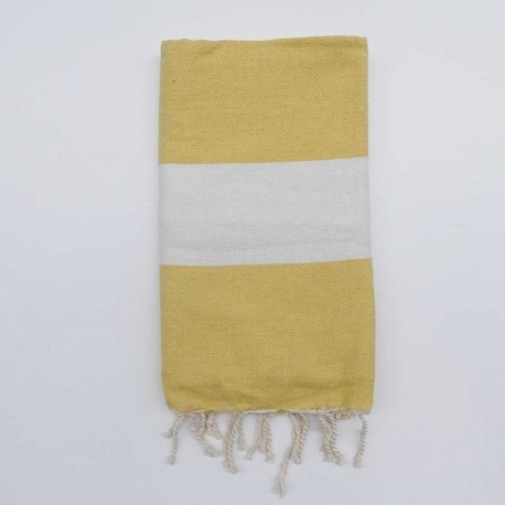 Fouta Frange Losange Jaune Clair