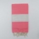 Fouta Frange Losange Rose Fluo 