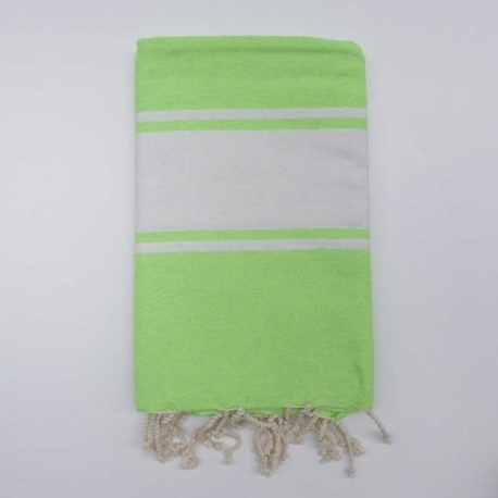 Fouta Frange Rayé Vert fluo