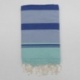 Fouta Frange Rayé bleu Multi