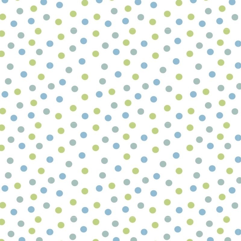 Tissu Jersey Coton Imprimé Pois Vert Fond Blanc 