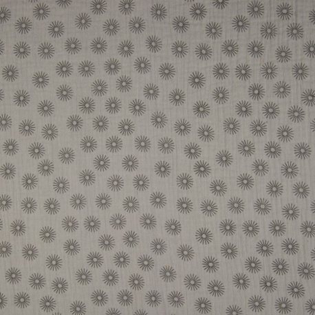 Tissu Double Gaze Soleil Gris