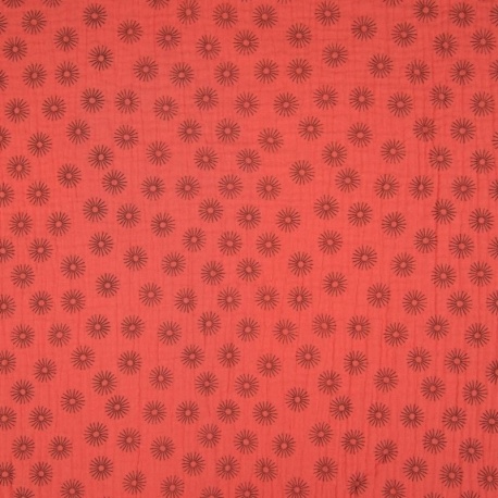 Tissu Double Gaze Soleil Corail 