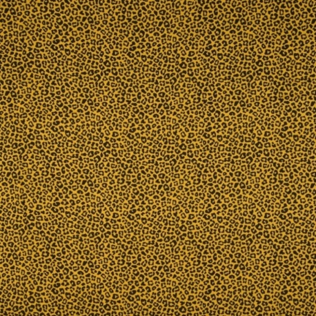 Tissu Coton Imprimé Leopard Ocre 