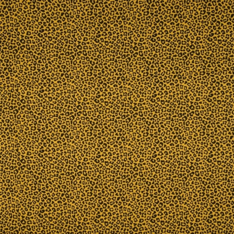 Tissu Coton Imprimé Leopard Ocre 