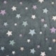 Tissu Polaire Jacquard Etoiles Gris 
