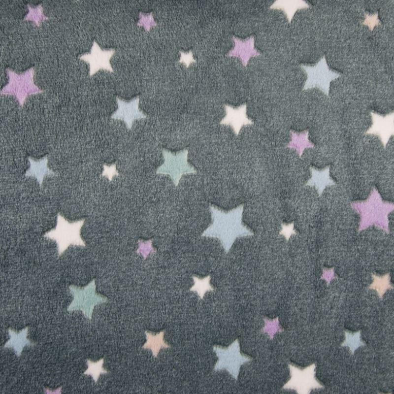 Tissu Polaire Jacquard Etoiles Gris 