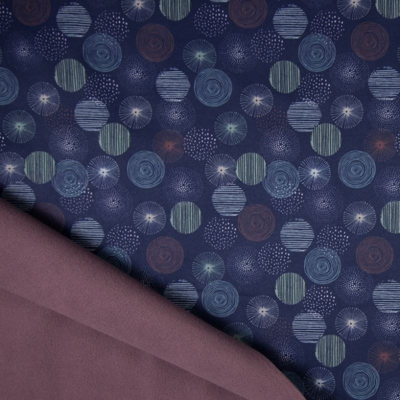 Tissu Soft Shell Imprimé Cercles Bleu Navy 