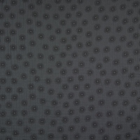 Tissu Double Gaze Soleil Gris Foncé