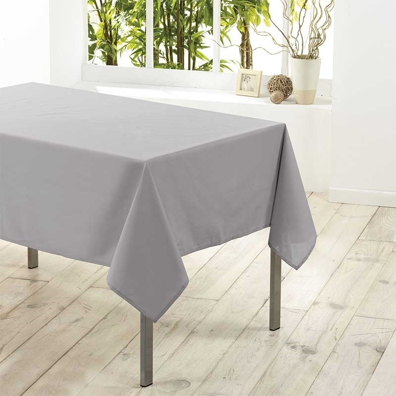 Nappe Rectangulaire Uni Taupe - Tissus des Ursules