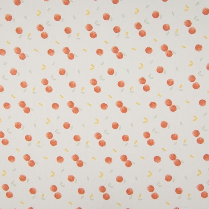 Tissu Coton Imprimé Bio Baies Ecru 