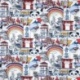 Tissu Cretonne Manga Bleu