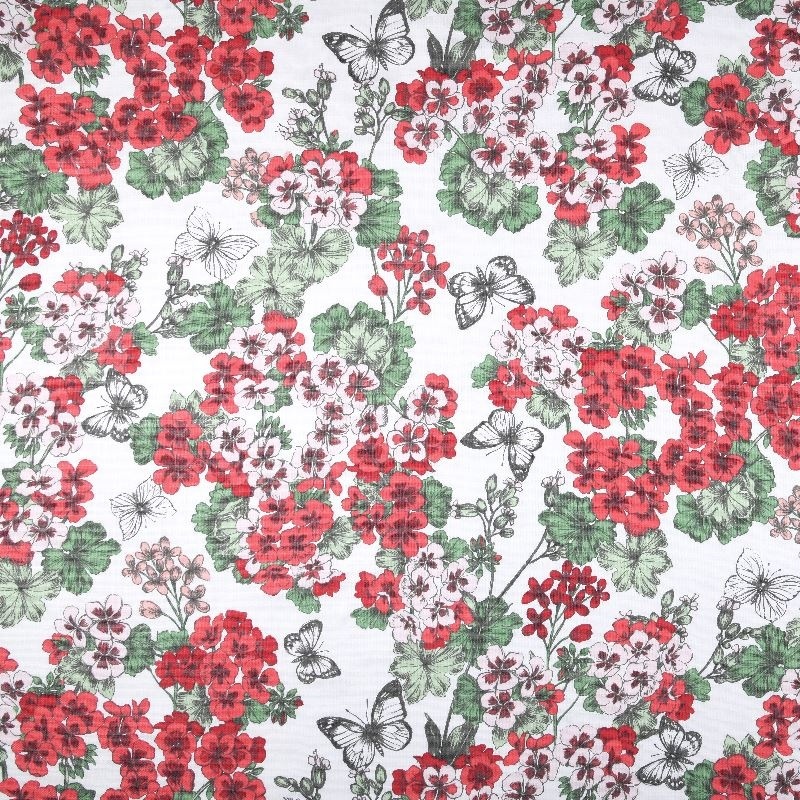 Tissu Toile Geranium Toile Rouge 