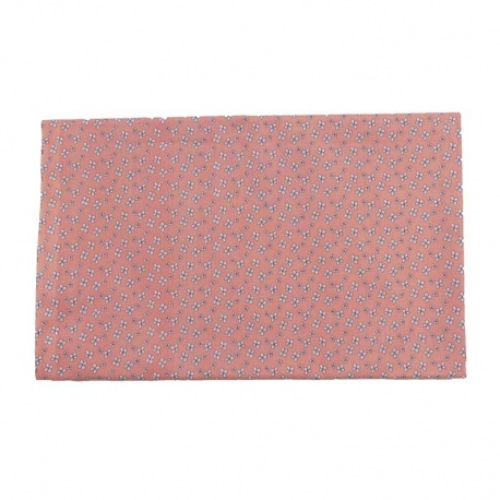 Coupon Tissu Floral Fond Corail