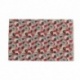 Coupon Tissu Floral Rouge Noir